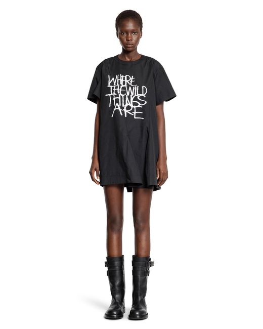 Sacai Black Where The Wild Things Are Poplin Dress