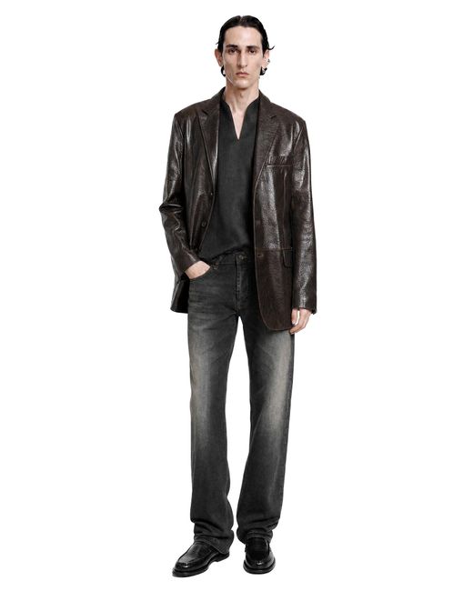 Giorgio Armani Black Hammered Silk Satin Shirt for men