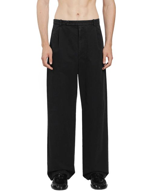 Jil Sander Black Cotton Drill Trousers for men