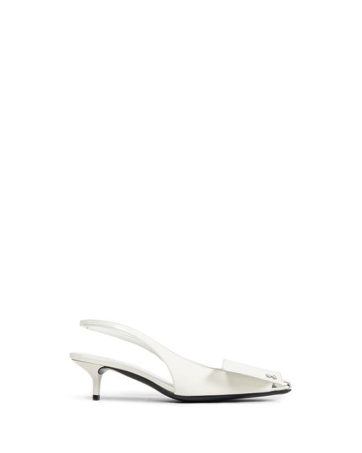 Courreges White Fold Iced Slingbacks