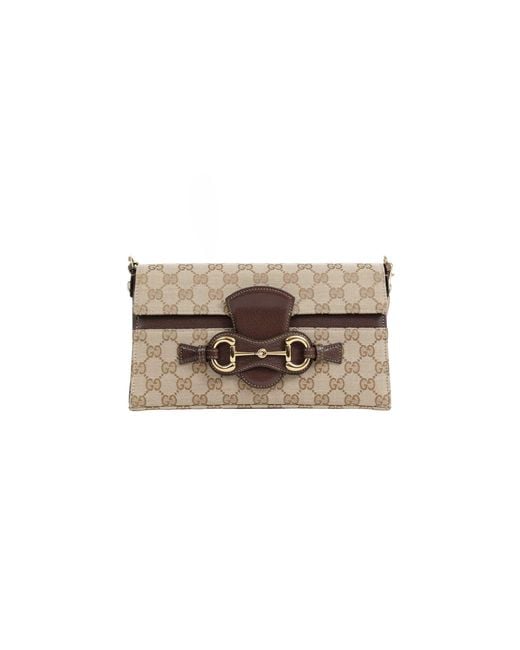 Gucci Natural Horsebit Ristretto Medium Shoulder Bag