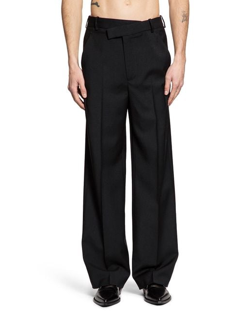 Ann Demeulemeester Black Cyrus Wool Trousers for men