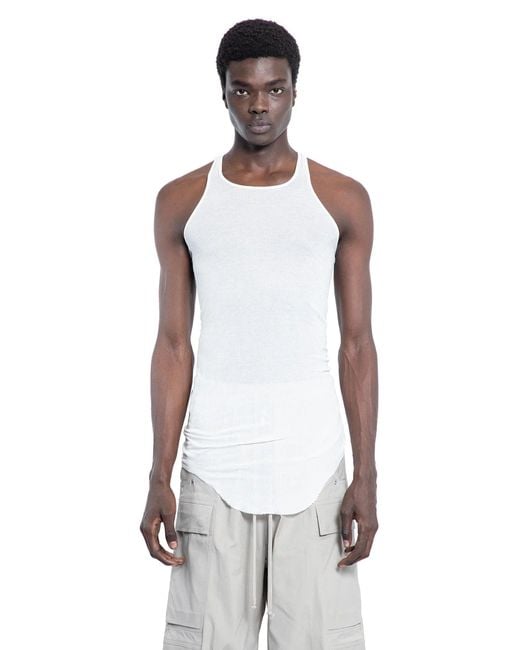 Rick Owens White Forever Basic Rib Tank for men