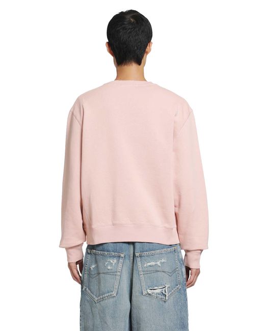 Acne Red Logo Fleece Sweatshirt for men