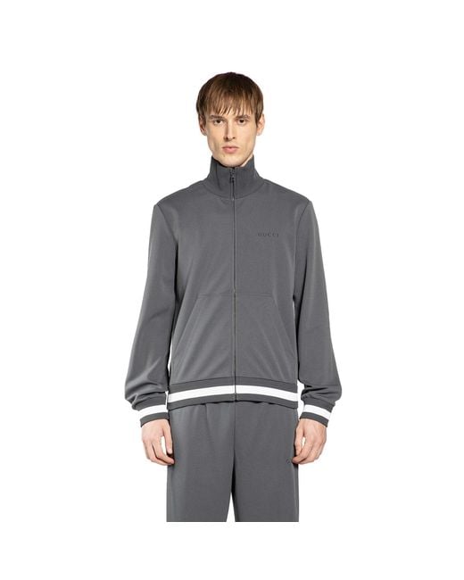 Gucci Gray Technical Jersey Track Jacket for men