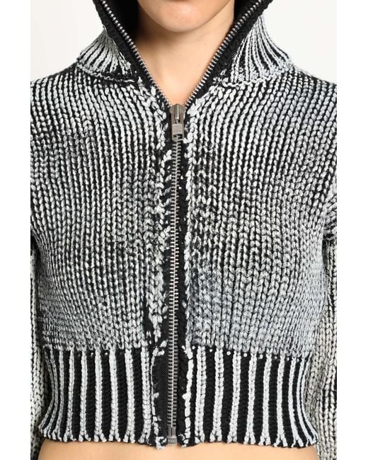 VAQUERA Gray Cropped Painted Cardigan