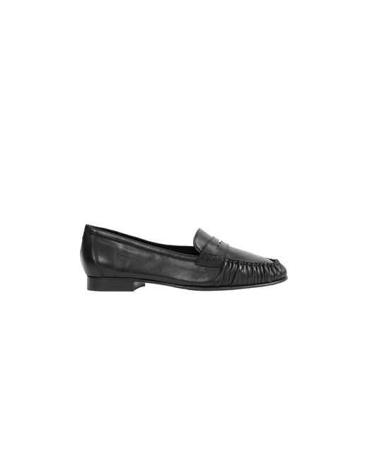 Aeyde Black Aldous Ruched Penny-Slot Loafers