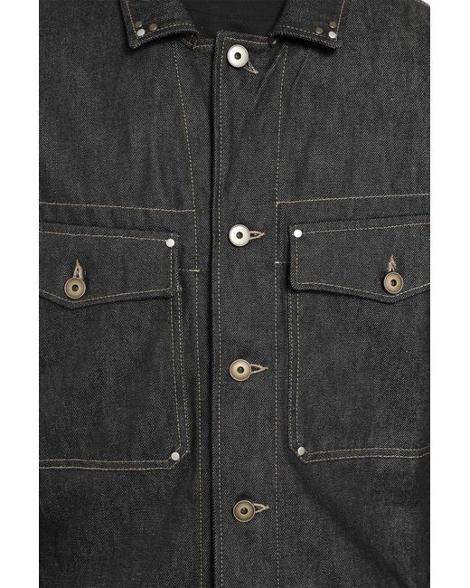 Lemaire Black Trucker Denim Jacket With Studs for men