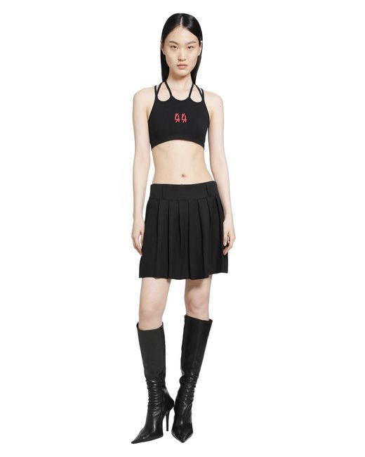 44 Label Group Black Embroidered Cotton Top