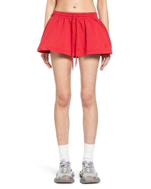 Balenciaga Red Lion Football Shorts Mini Skirt