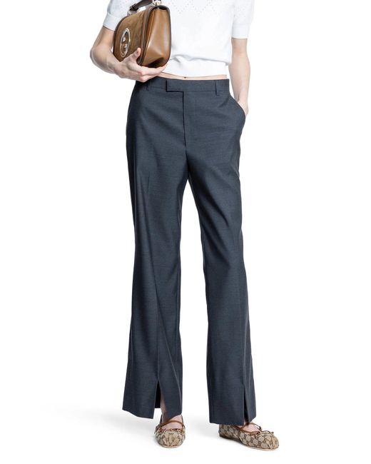 Gucci Blue Flared Tailored Trousers