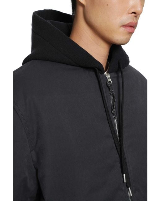 SALON C. LUNDMAN Black Hooded Bomber for men