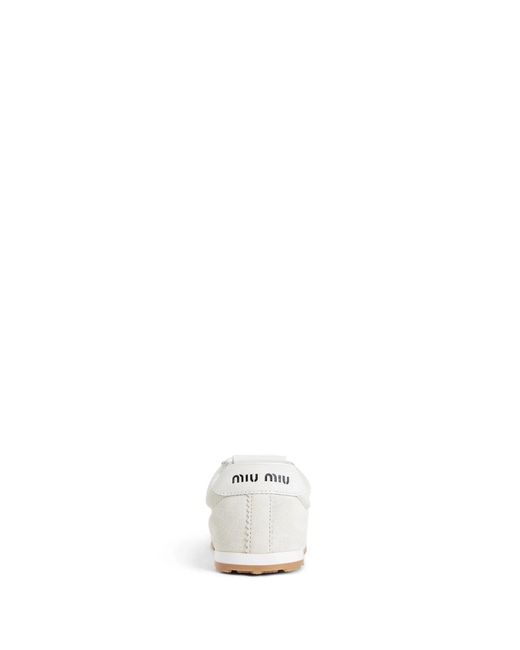 Miu Miu White Suede Sneakers