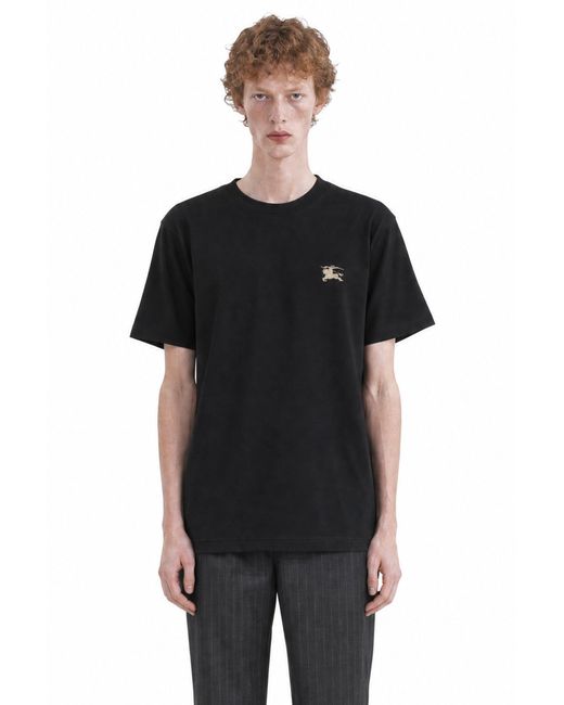 Burberry Black Cotton T-Shirt for men