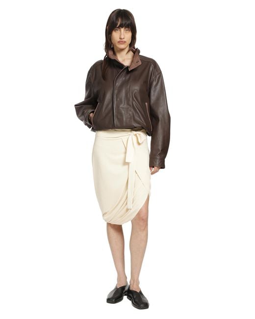 Lemaire Natural Soft Wrap Midi Skirt