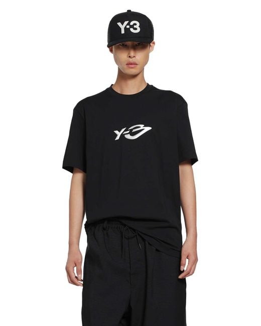 Y-3 Black Liquid Logo T-Shirt for men