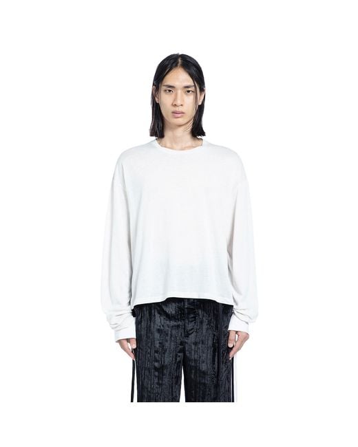 Ann Demeulemeester White Emiliuis Sketch Print Long Sleeve T-Shirt for men