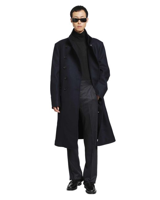 Tom Ford Blue Herringbone Stripe Wool Trousers for men