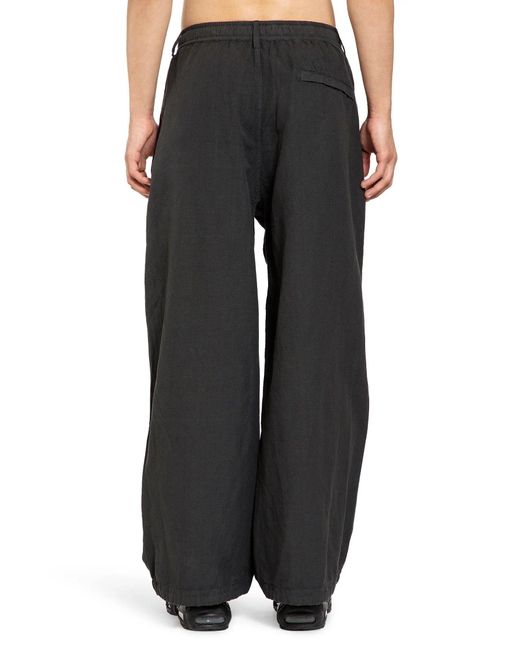 Maharishi Black Hemp Pleated Track Pants for men