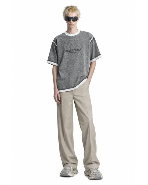 Balenciaga Gray Cotton Short Sleeve T-Shirt for men