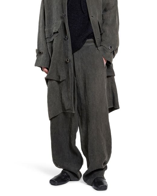 Uma Wang Black Pantaloni Patina for men