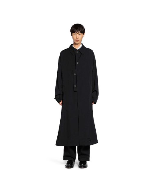 Yohji Yamamoto Black Designed Sleeves Coat for men