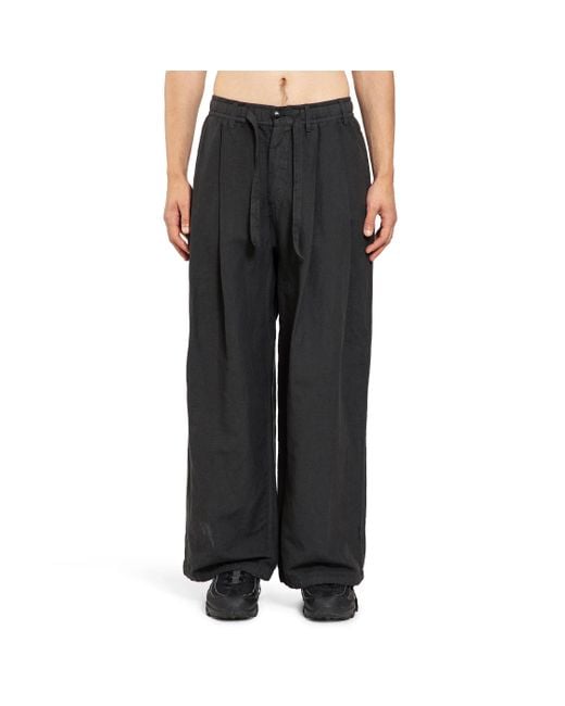 Maharishi Black Hemp Pleated Track Pants for men