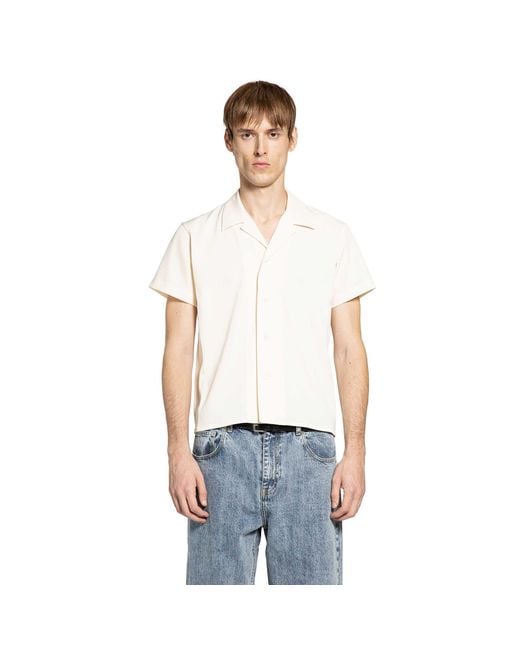 Second Layer White Ss Avenue Shirt for men