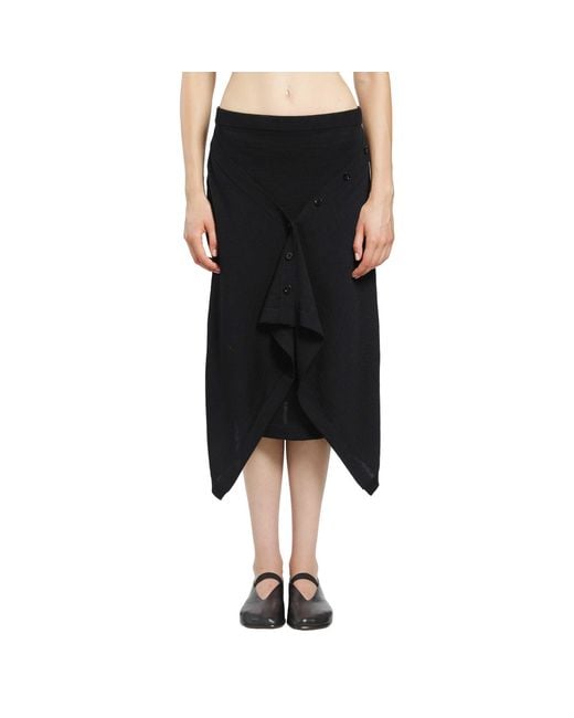 Lemaire Black Buttoned Skirt