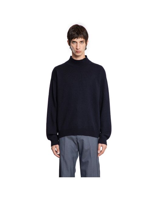 Prada Blue Cashmere Turtleneck Sweater for men