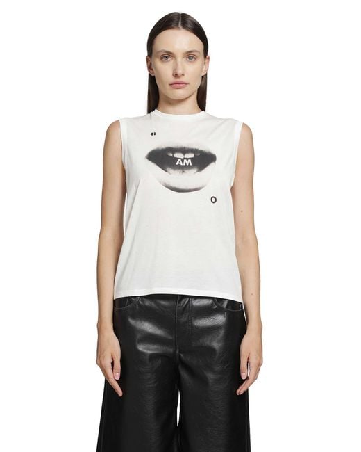 Fendi White Ti Amo Print Jersey Top