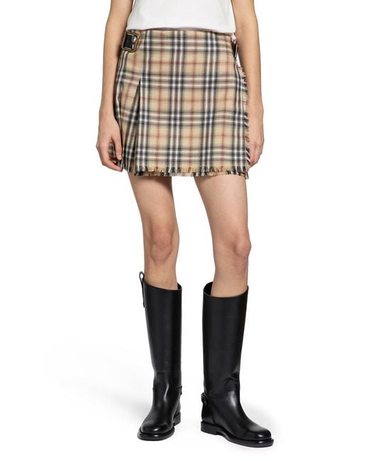 Burberry Natural Check Wool Mini Kilt