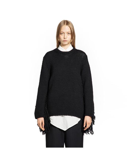 Comme des Garçons Black Fringed Crewneck Knitwear