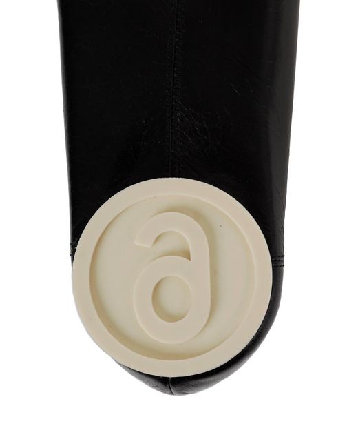 MM6 by Maison Margiela Black Numeric Square-Toe Ballerinas