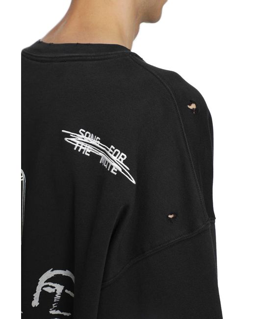 Song For The Mute Black 'Peaking Kid' Relaxed Sweatshirt for men