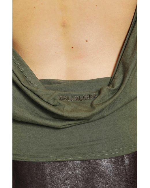 Balenciaga Green Draped Top