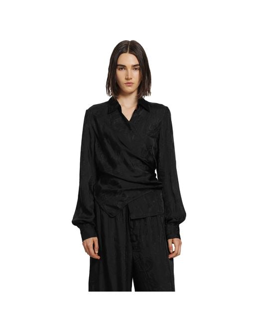 Ann Demeulemeester Black Alba Wrap Shirt