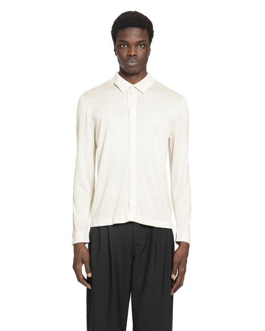 Lardini White Silk Knit Shirt for men