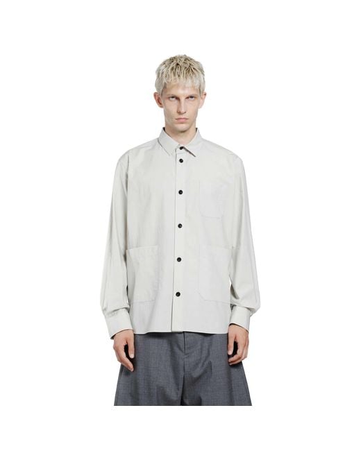 Sacai Gray Cotton Typewriter Shirt for men