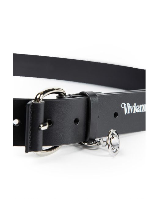 Vivienne Westwood Black Wide Alex Charm Belt
