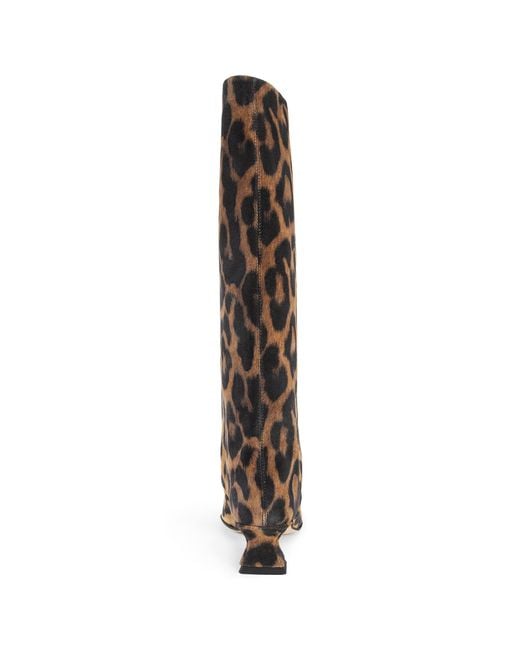 Miista Brown Effie Animal Print Tall Boots