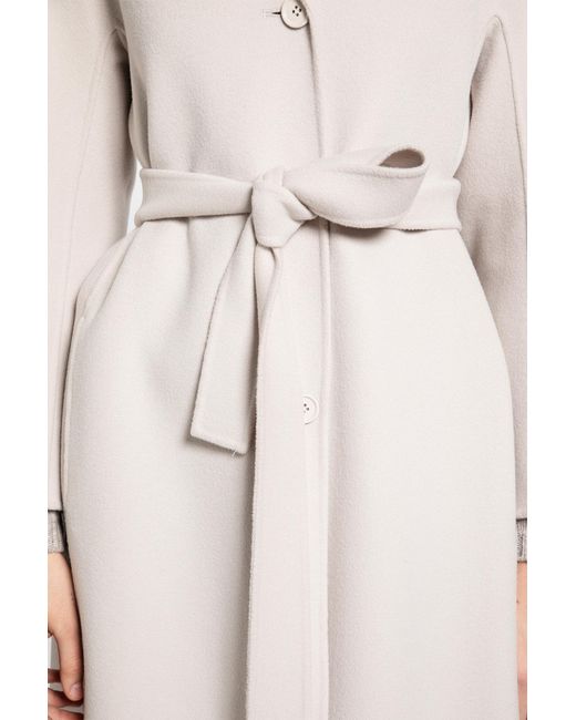 Max Mara White Flared Wool Coat