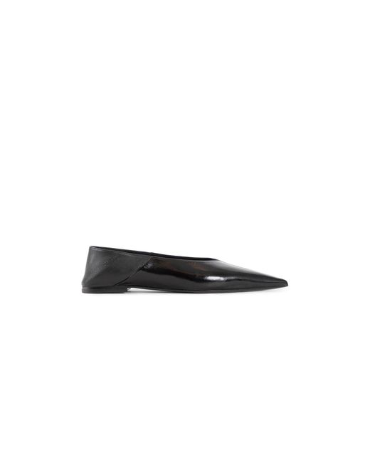 Saint Laurent Black Carolyn Leather Ballet Flats