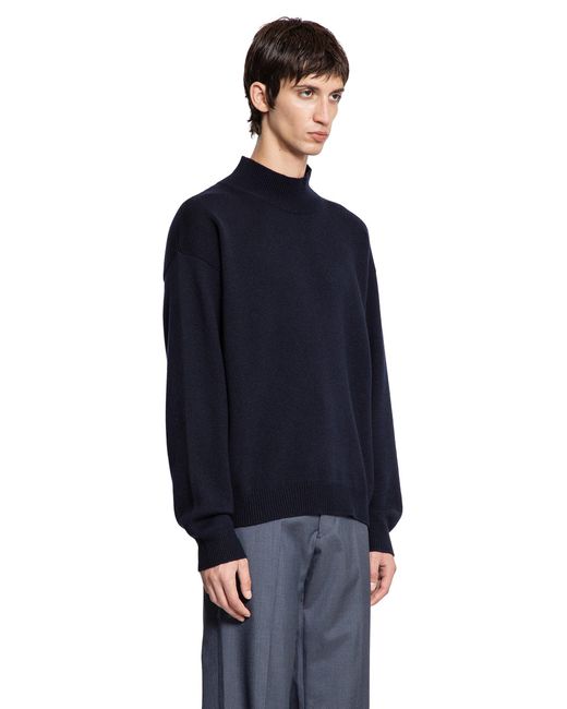 Prada Blue Cashmere Turtleneck Sweater for men