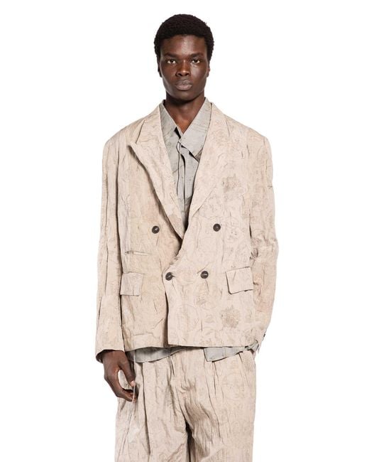 Ziggy Chen Natural Digital Print Double-Breasted Blazer for men