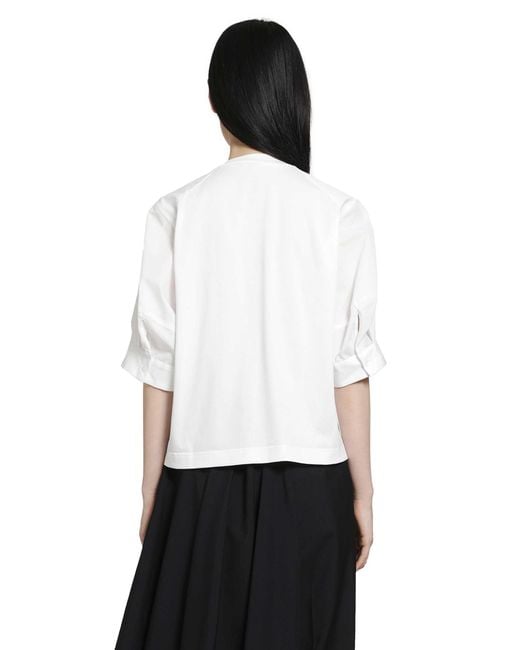 Sacai Black Poplin X Cotton Jersey T-Shirt
