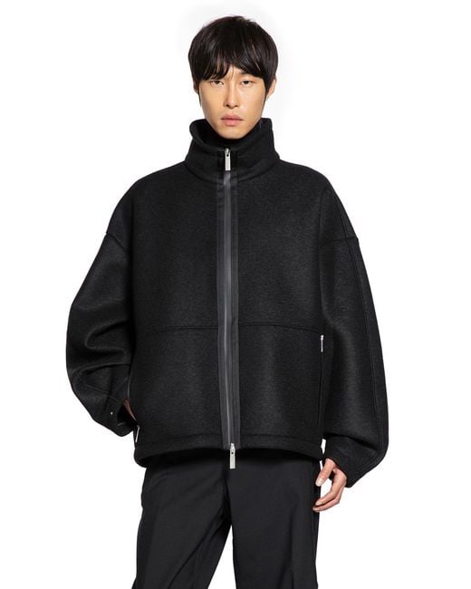 Laminar Black Felt Zip-Up Jacket for men