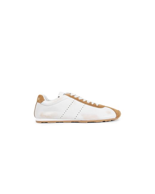 Miu Miu White Plume Sneakers