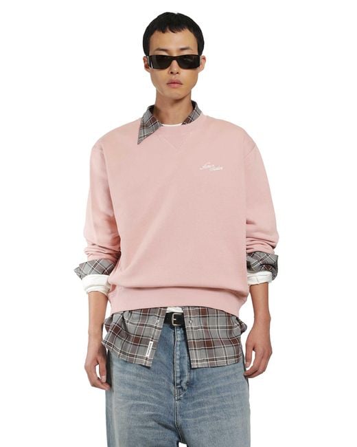 Acne Red Logo Fleece Sweatshirt for men