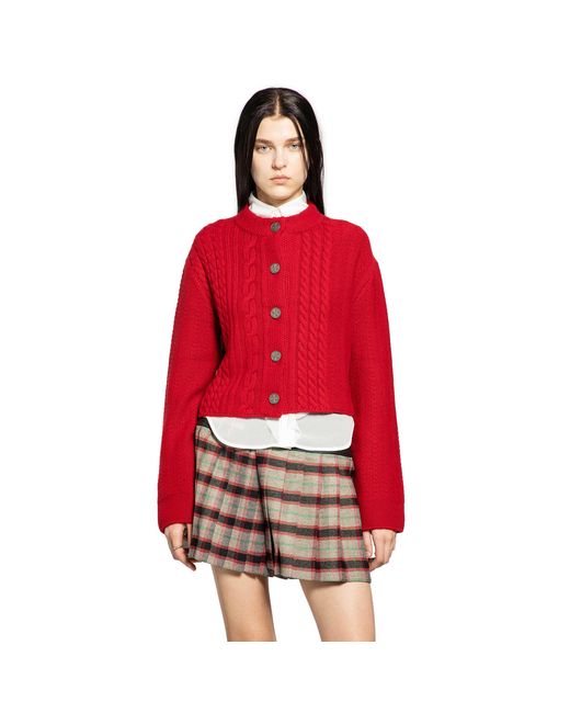 Enfants Riches Deprimes Red Cropped Cardigan